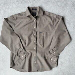 Vintage Faconnable Taupe 100% cotton Button-Down Dress Shirt